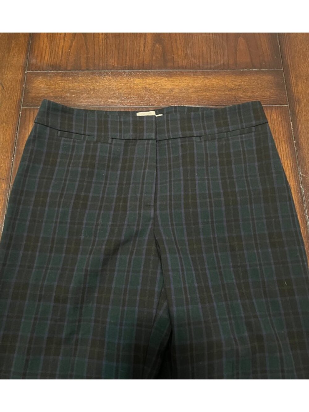 Talbots Signature Green Plaid Flat Front Pants Tartan Holiday 6 Straight Leg - Picture 3 of 8